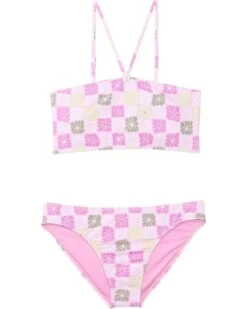 Roxy Kids Floral Check Bikini Set (Big Kid) | Swimwear