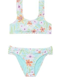 Roxy Kids Hawaiian Spirit Bralette Set Swimsuit (Toddler/Little Kids/Big Kids) | Swimwear