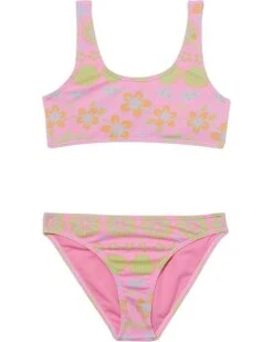 Roxy Kids Beach Day Together Bralette Swimsuit Set (Toddler/Little Kids/Big Kids) | Swimwear